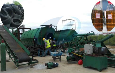 Waste tyre to oil recycling plant