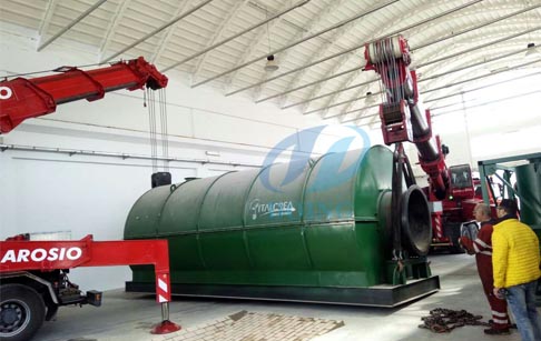Italy waste rubber recycling pyrolysis plant processing waste rubber to fuel oil