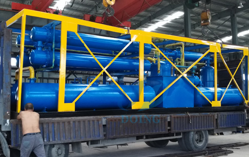 The pyrolysis plant for recycling waste tyre/plastic to oil delivery to Panama