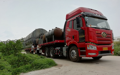 2 sets 12T/D waste tire pyrolysis plant delivered to Foshan,China