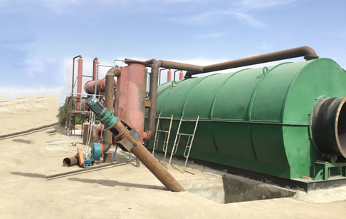 2 sets 12T/D waste tyre to oil pyrolysis plant successful running in Kyrgyzstan