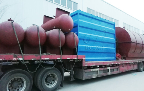 Two sets 10T waste tyre to oil plant were transported to Anhui, China