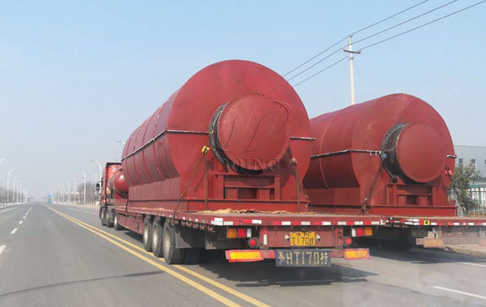 Four sets of 12T recycling tire into oil plant were delivered to Chongqing, China