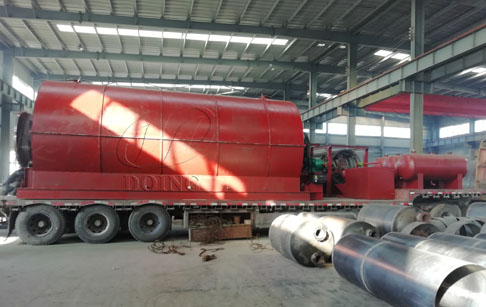 India customer's one set 12T waste tyre pyrolysis plant delivered on time