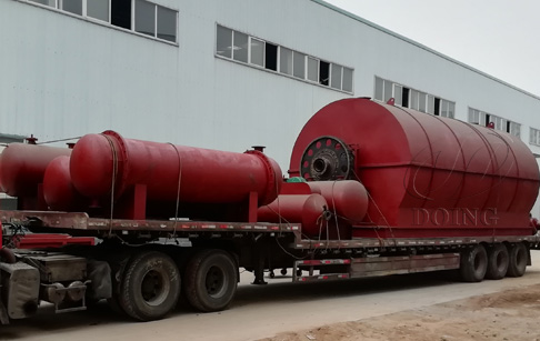 One set 12T waste tyre recycling pyrolysis plant delivered to Hebei, China