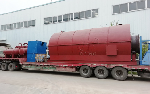 One set 12T waste plastic pyrolysis plant was sent to Indonesia