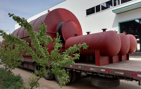 Two sets 12T convert waste tire to oil plant were delivered to Guangdong, China