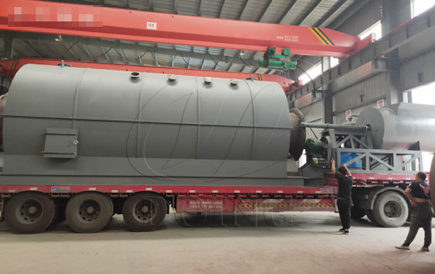 Three sets 12TPD waste tyre recycling pyrolysis plant were sent to Yunnan, China