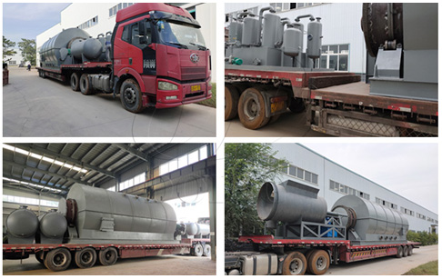 Four sets of 12T scrap tyre pyrolysis to oil machine were delivered to Columbia