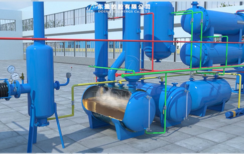 The workflow video of newly upgraded waste tyre recycling pyrolysis plant