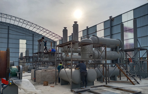 8 sets 12T tyre recycling pyrolysis plant were installed in Shanxi, China