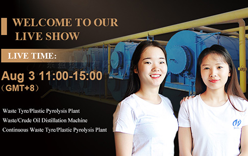 Live show about tire plastic recycling pyrolysis plant