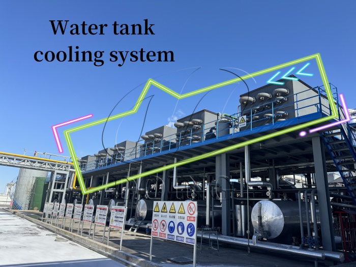 Water tank cooling system of DOING recycling pyrolysis plant