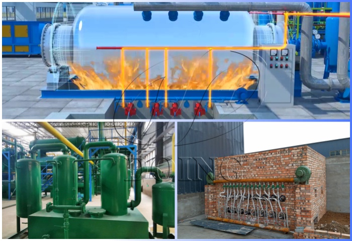 DOING tire pyrolysis plant syngas recylcing system DOING tire to fuel pyrolysis plant