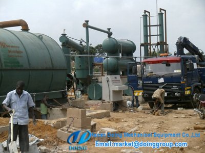 Waste tire pyrolysis plant in A