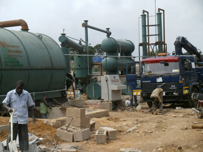 Waste tire pyrolysis plant in Africa-Nigeria running successfully
