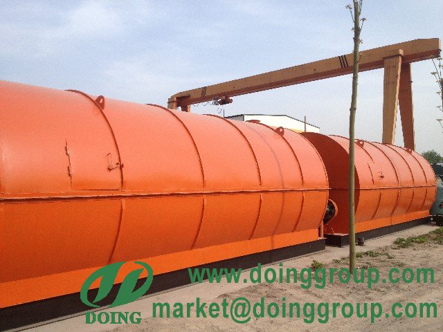 Waste tyre pyrolysis plant with new technology