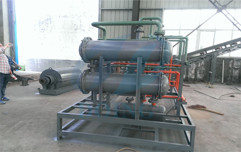 Doing 1Ton capacity waste tire oil refining machine is ready for delivery