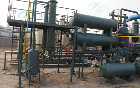 Waste tyre to crude oil plant