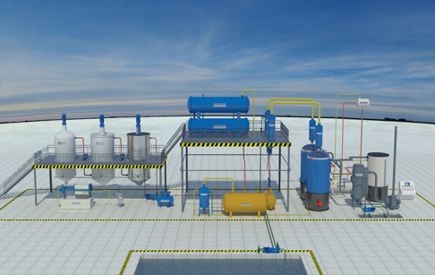 Tyre pyrolysis oil to diesel plant