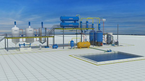 pyrolysis oil refining plant