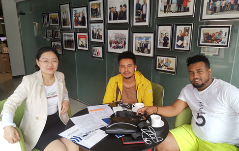 Ethiopian customers came to Henan DOING to check and accept waste tyre recycling pyrolysis plant