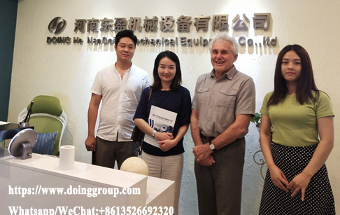 Two New Zealand customers visited DOING company for waste tyre recycling pyrolysis plant