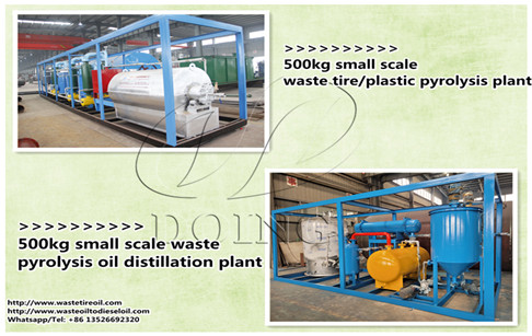 500kg/d waste tire to diesel recycling machines were installed in Australia