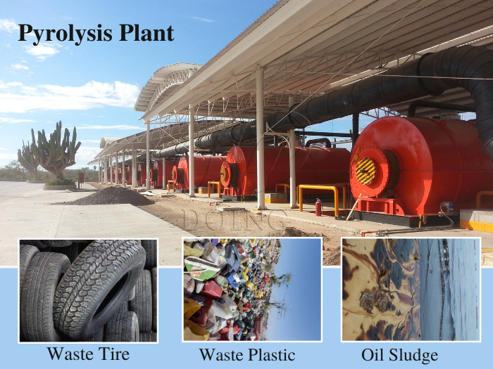 waste tire plastic pyrolysis machine