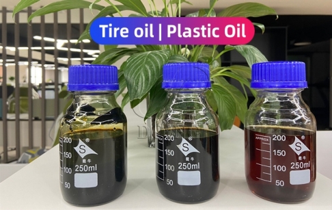 What is the difference between the pyrolysis oil extracted from waste tires and waste plastics?