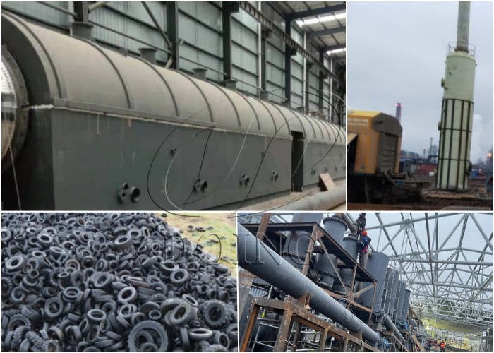 fully continuous tire recycling pyrolysis plant