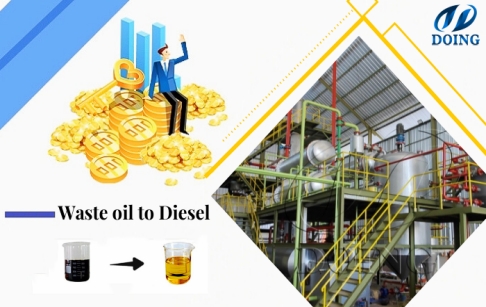 What regeneration products can waste oil be recycled into?