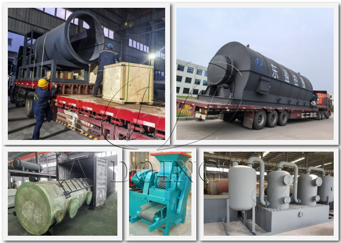Delivery pictures of waste tyre pyrolysis plant to Kenya