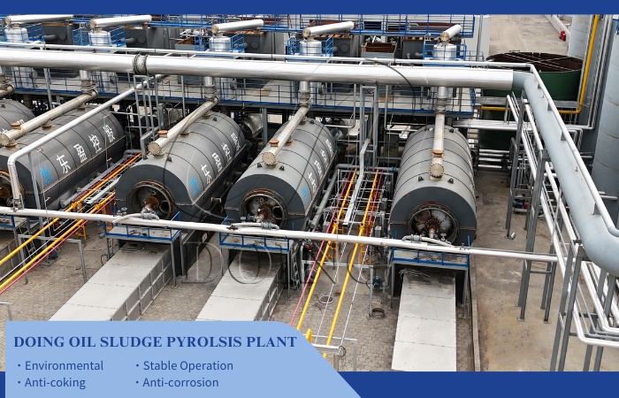 DOING oil sludge pyrolysis machine work site