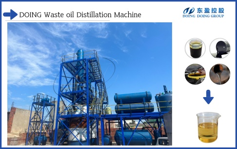 What are the products of pyrolysis oil distillation?