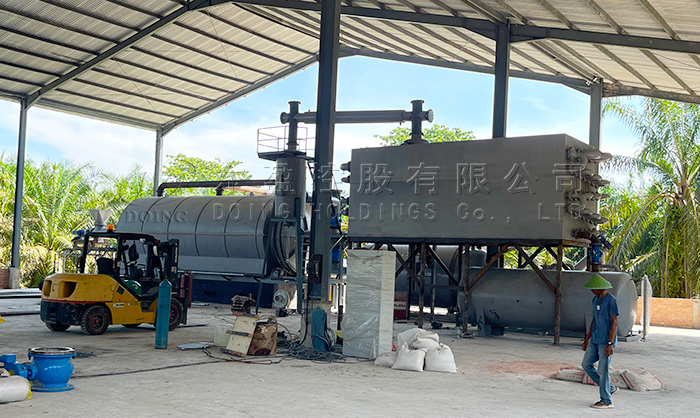 DOING waste tire pyrolysis machine in Indonesia