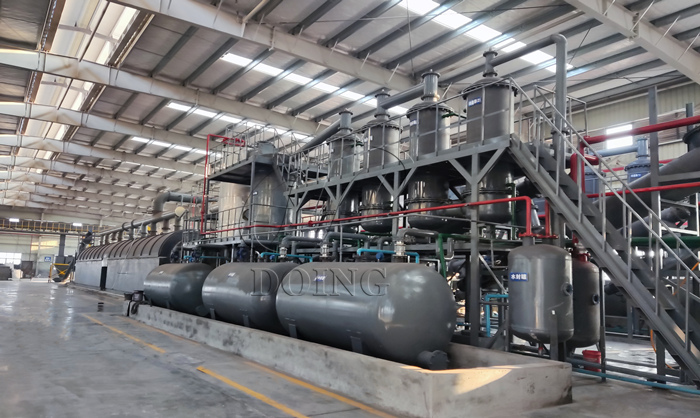 DOING 10TPD tire recovery pyrolysis machine installed in Sri Lanka