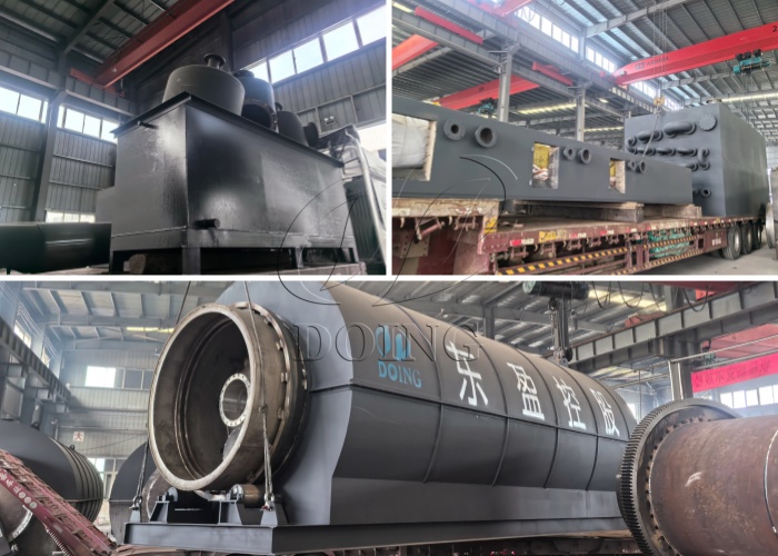 Installation of DOING batch type oil sludge pyrolysis equipment in China