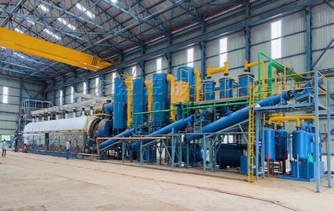 India 50 Tons/Day Continuous Pyrolysis Plant Video: Waste Tyre to Oil Products