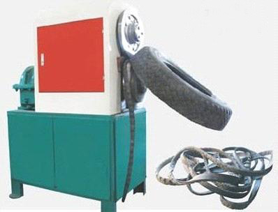 Tire cutting strips machine